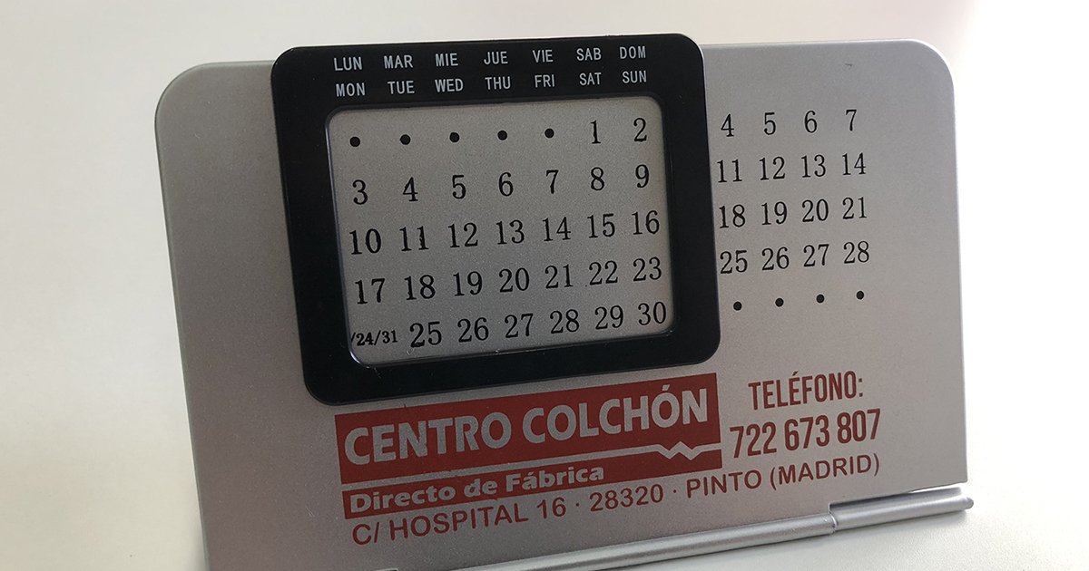CALENDARIO CENTRO COLCHÓN 2