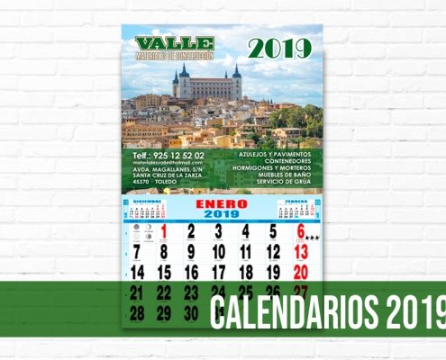 VALLE - CALENDARIOS 2019 - IMAGEN DE CATEGORÍA
